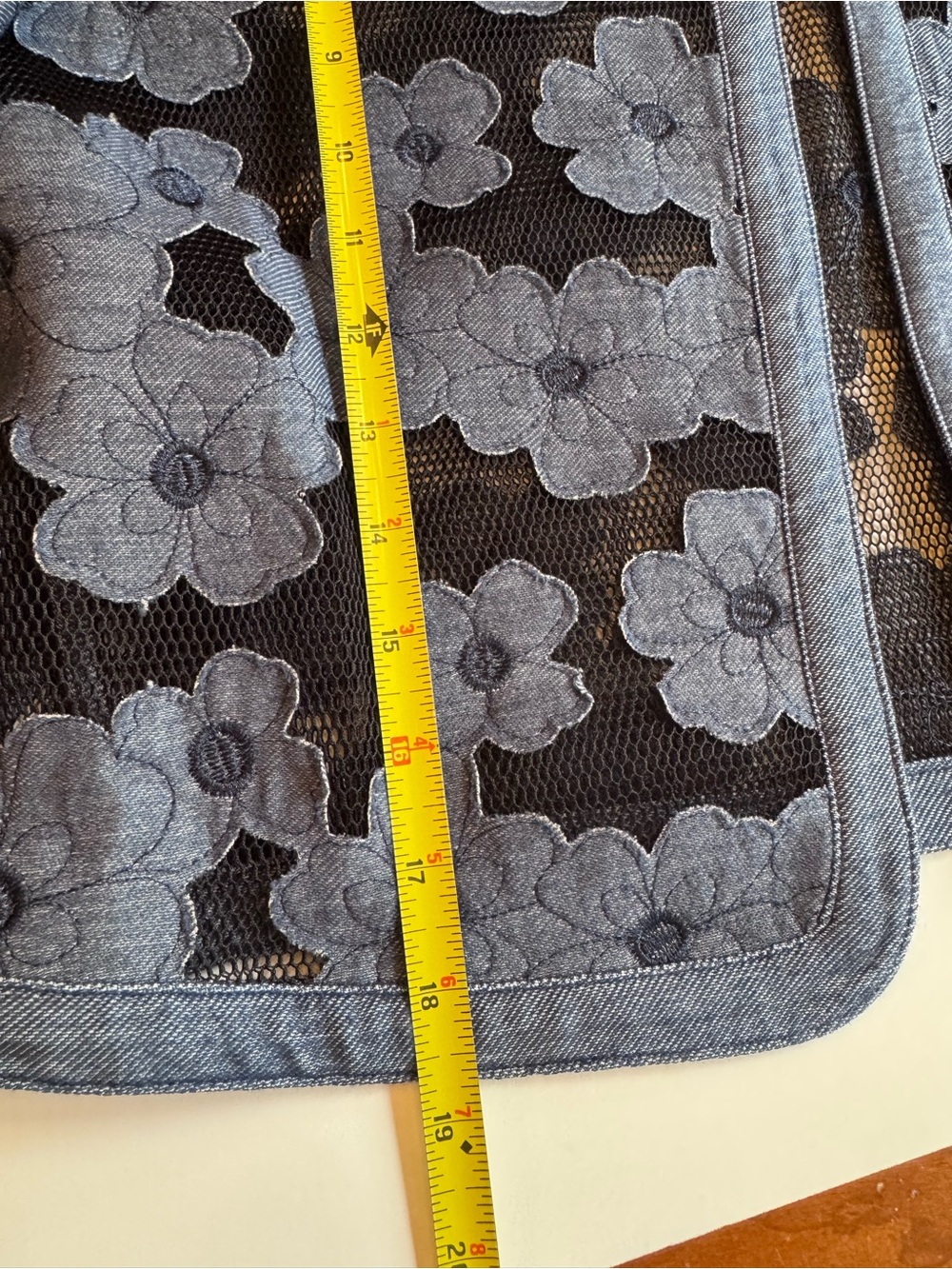 Anne Klein floral Black mesh chambray Jacket size 6 - Picture 7 of 12